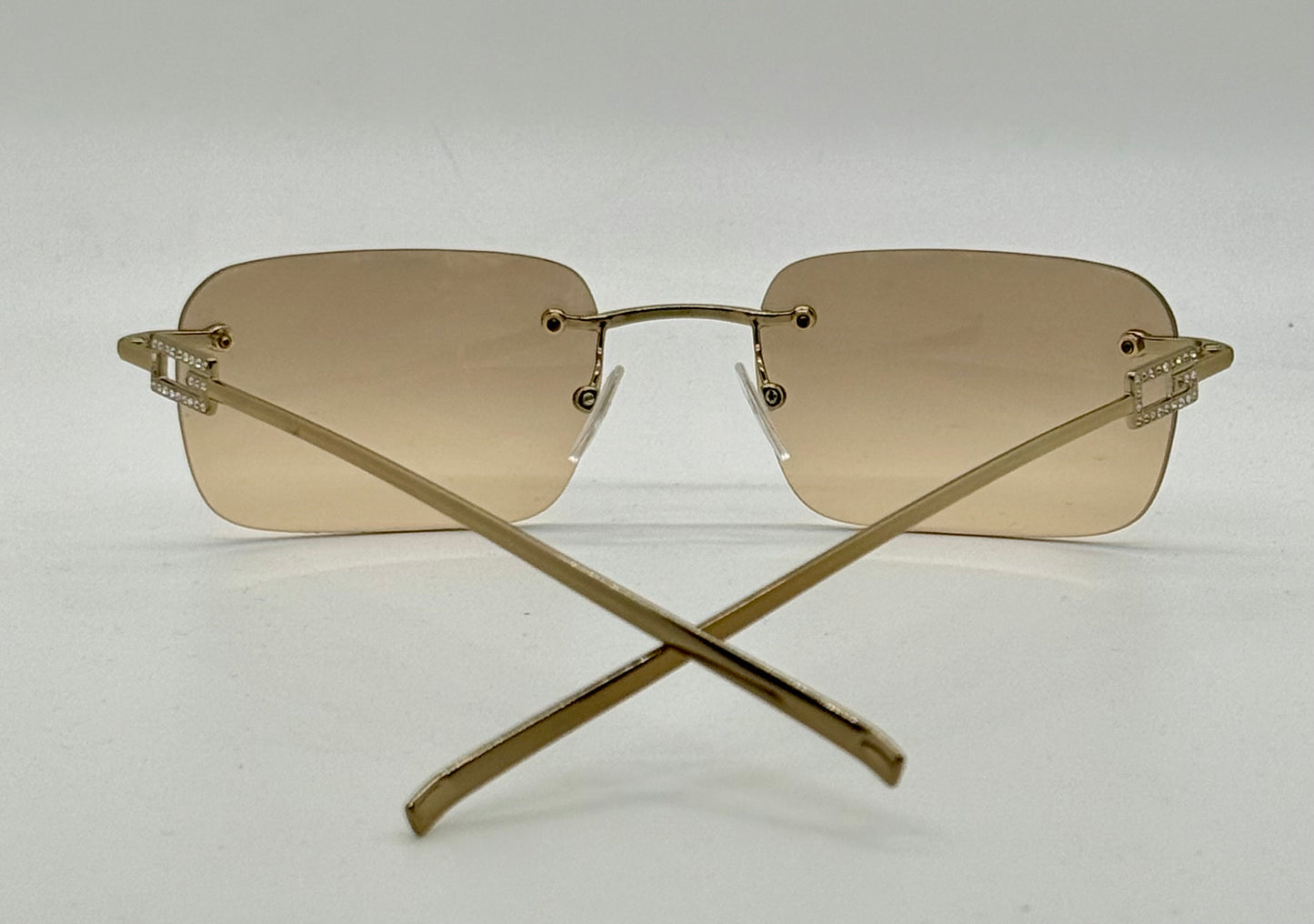 Gucci GG1777/S Strass Rimless Shield Sunglasses Gold/Brown 51mm-VINTAGE/UNWORN
