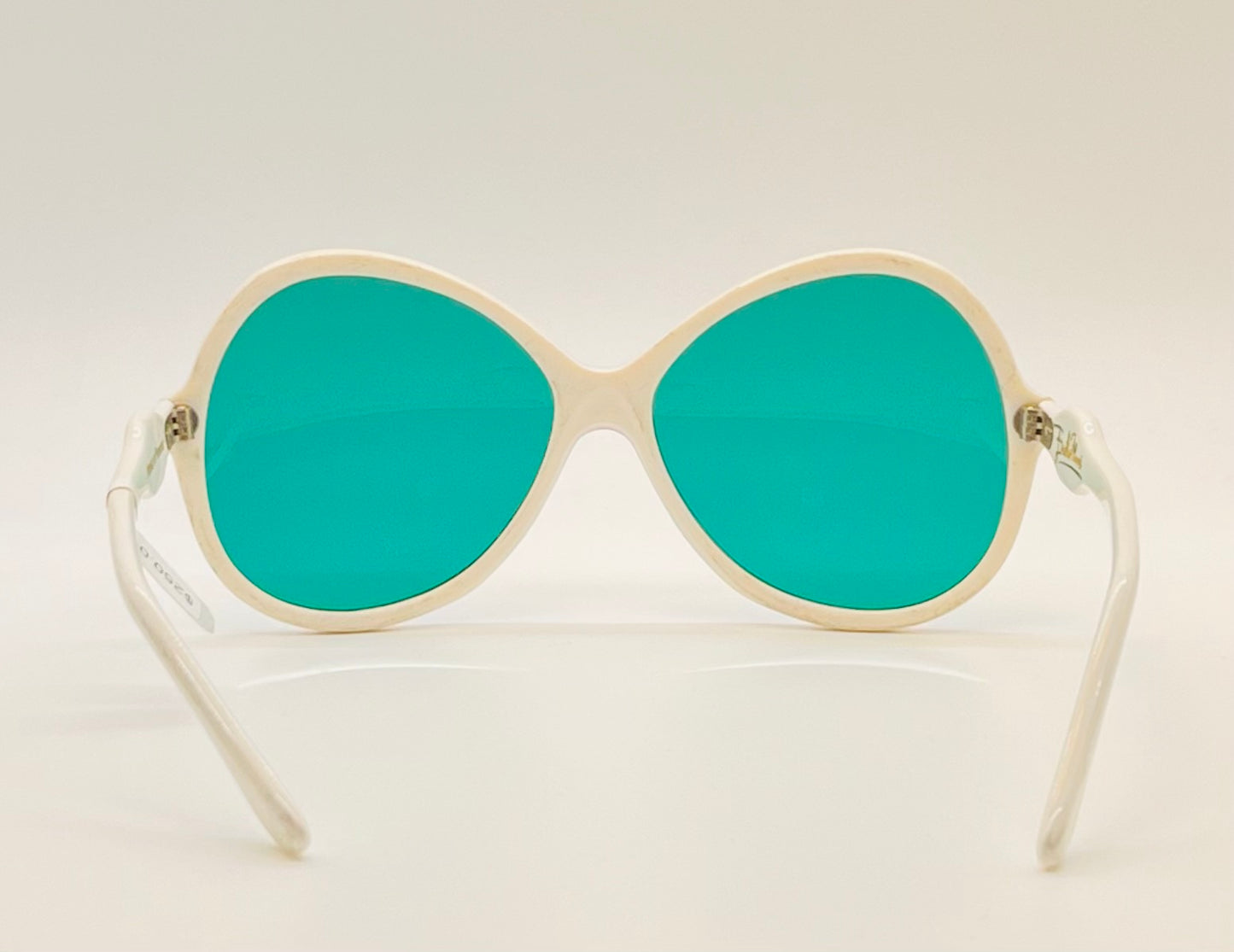 Vintage 1970s Emilio Pucci Sunglasses - Pearl White, Lavender Accents, Lagoon Green Lenses