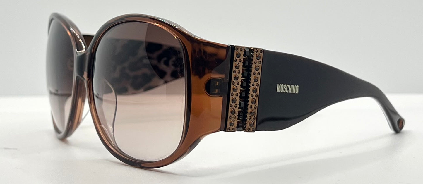 Moschino MO587 02 Y2K Vintage Wrap Sunglasses-Studded Leopard-59mm– Deadstock/Unworn-Full Kit