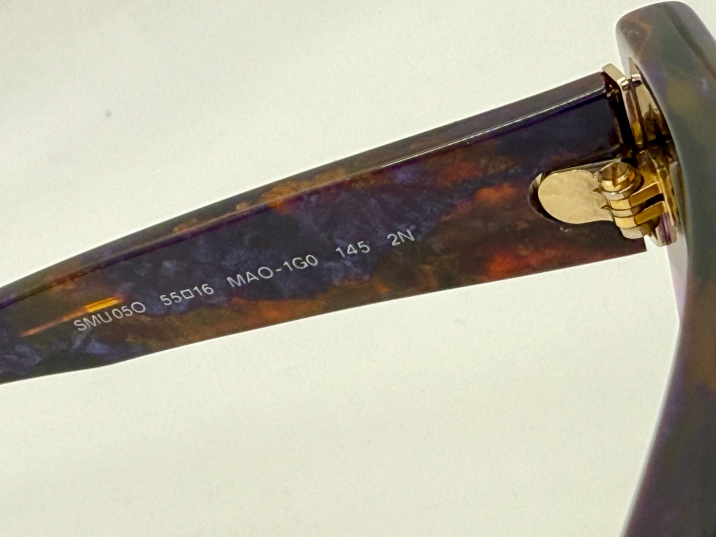Miu Miu Smu 05O Vintage Sunglasses-Marbled Purple Amber Frame-Italy-55Mm