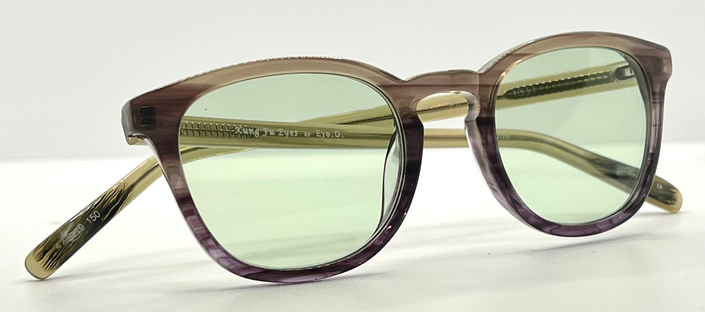 Kung Fu Eyes by Eve.D. 1031 with New, Custom Green Tint Lenses-Y2K Sunglasses