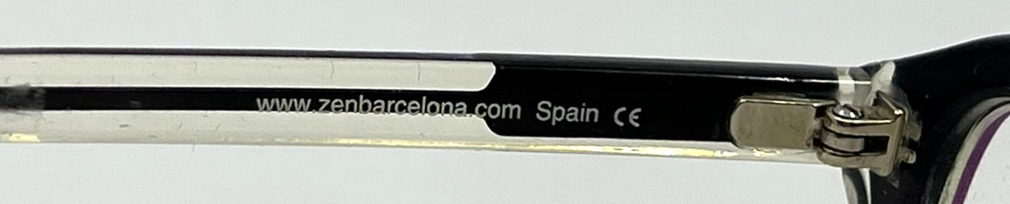 Zen Barcelona Z357b C.1 Eyeglass Frames 55-16 Black/Clear – New, Full Kit