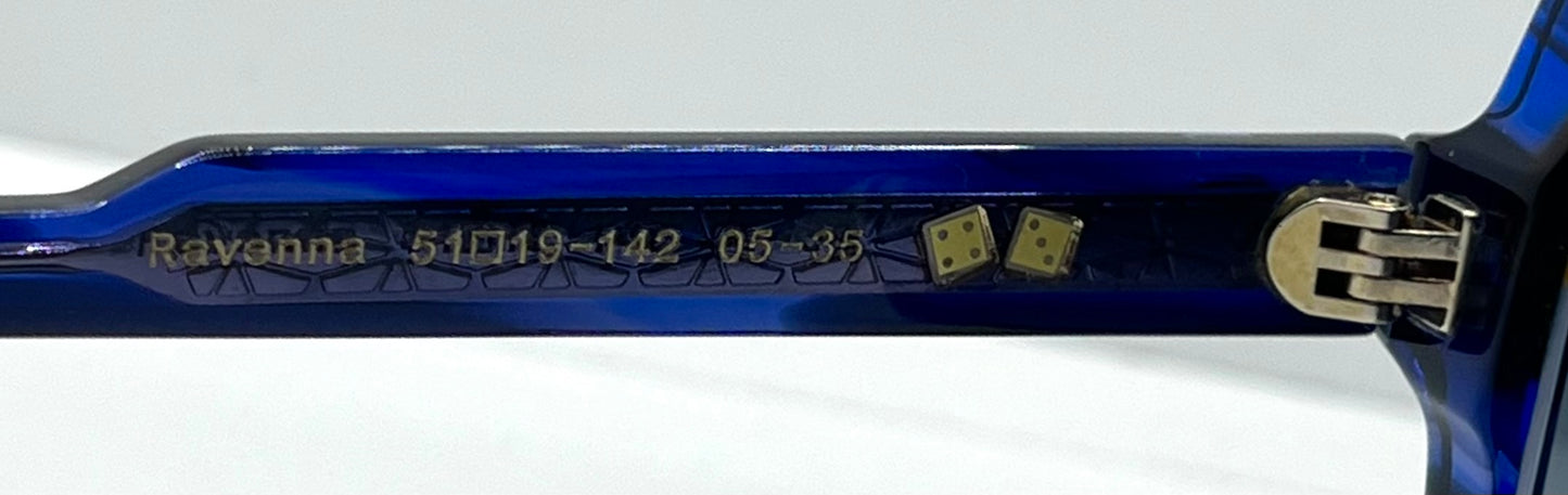 Entourage of 7 “Ravenna” Blue Havana Gradient 51mm Sunglasses-Made in Japan-New/Unworn -Full Kit
