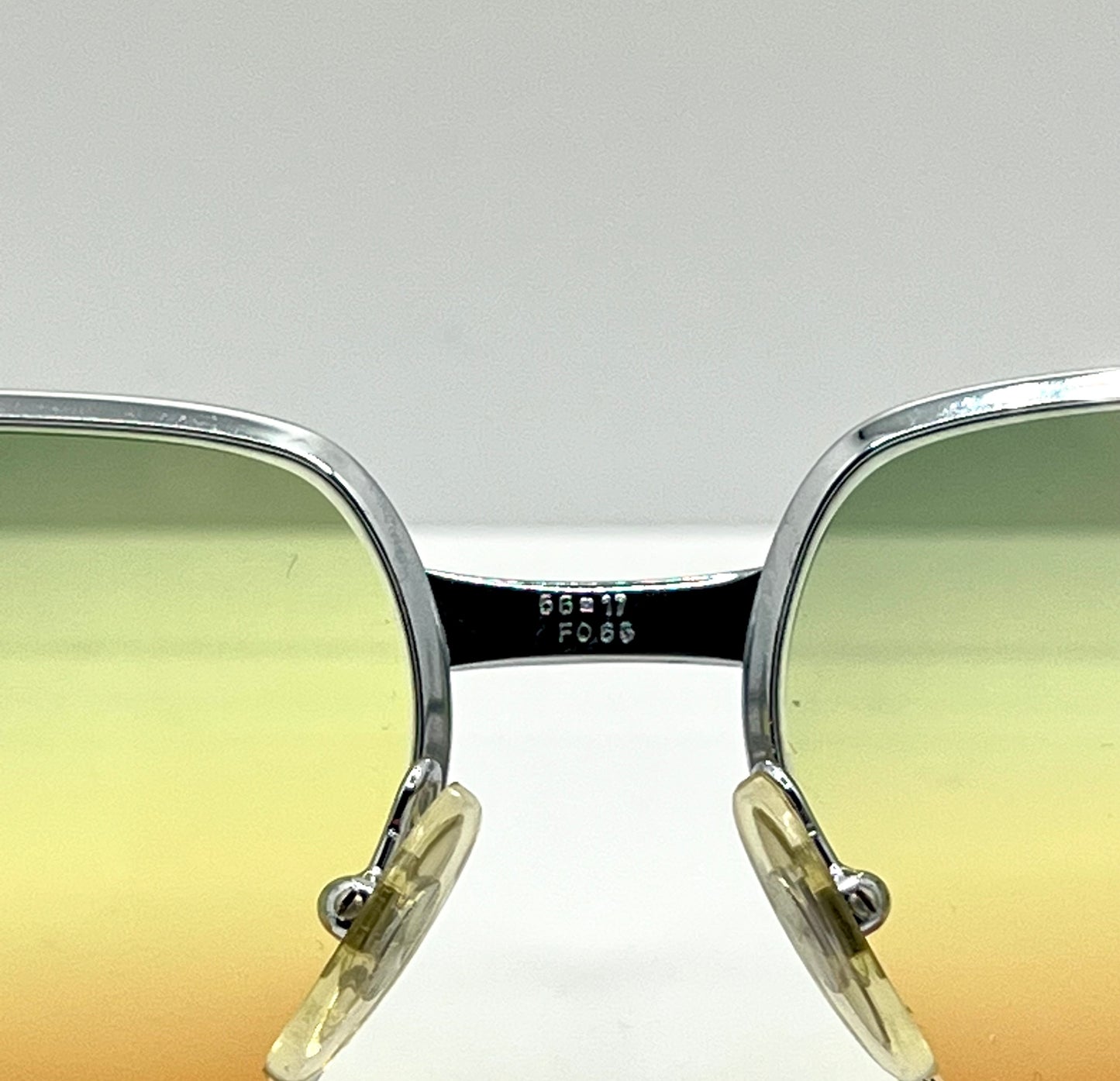 FAIRFIELD FO66-Vintage Sunglasses-Chrome Frame w/New, Custom Tri-Gradient Lenses-Deadstock-France 66mm