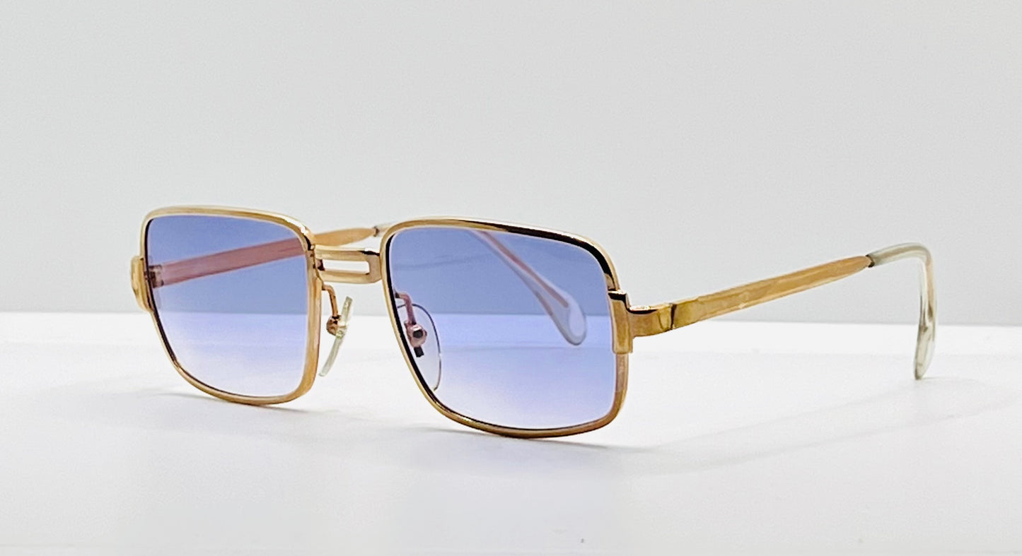Meritad MOD.391T-Vintage Gold Frame w/New, Custom Aquaviolet Gradient Lenses-Deadstock-Germany