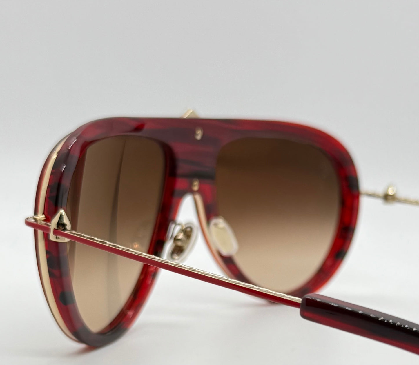 Christian Louboutin Sunglasses-LB0004 68F Red/Gold-61mm-Zeiss Lenses-New/Unworn-Italy