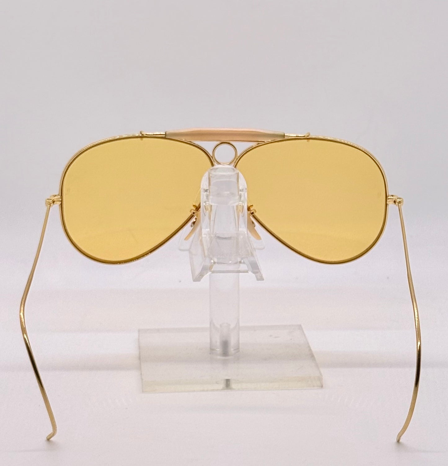 B&L Ray-Ban Shooter Arista Gold 62-8 Ambermatic USA Vintage Sunglasses Case