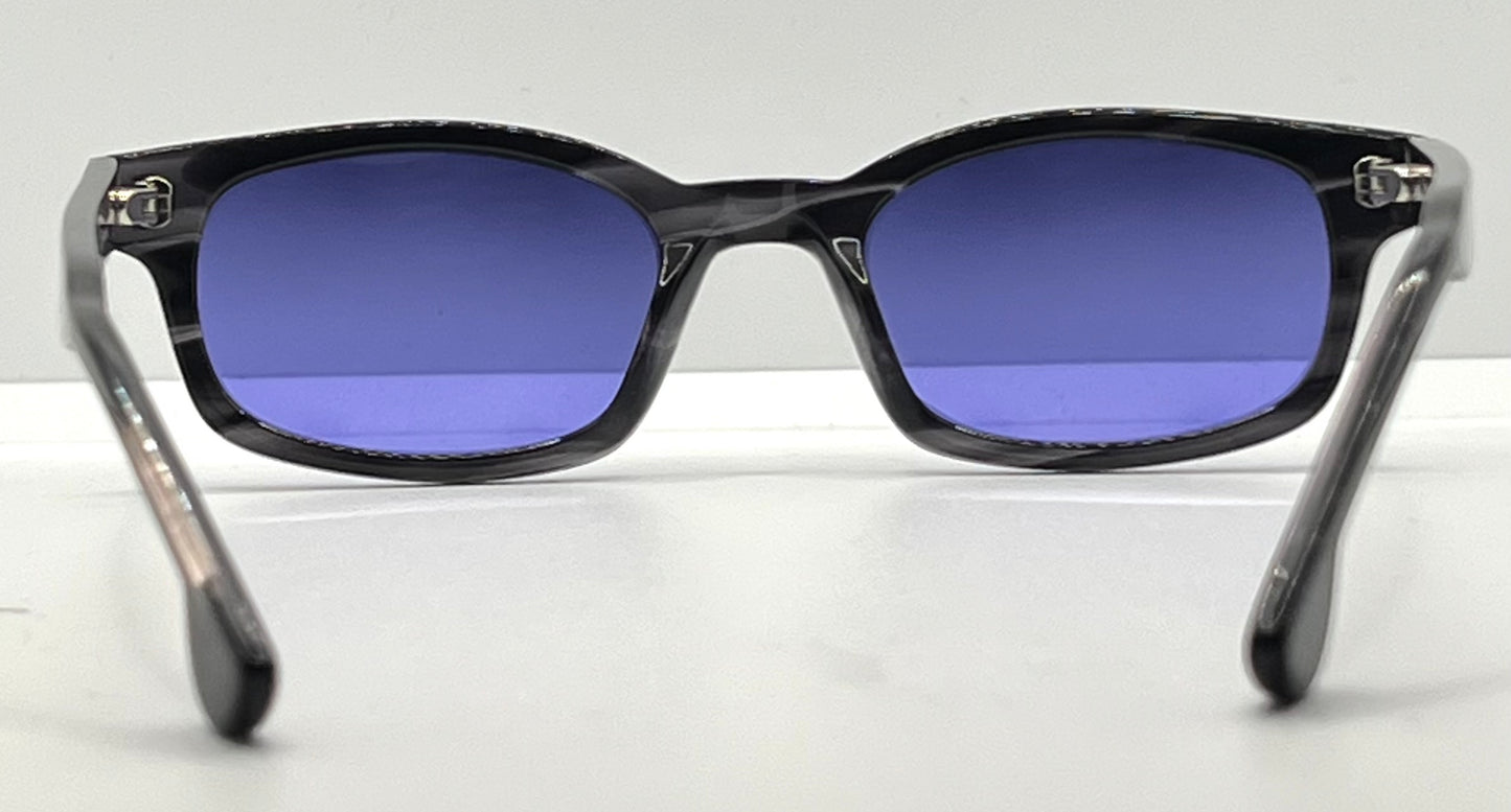 FICTION by l.a. Eyeworks TOM 033 Sunglasses-w/ New, Solid MIDNIGHT VIOLET Custom Lenses