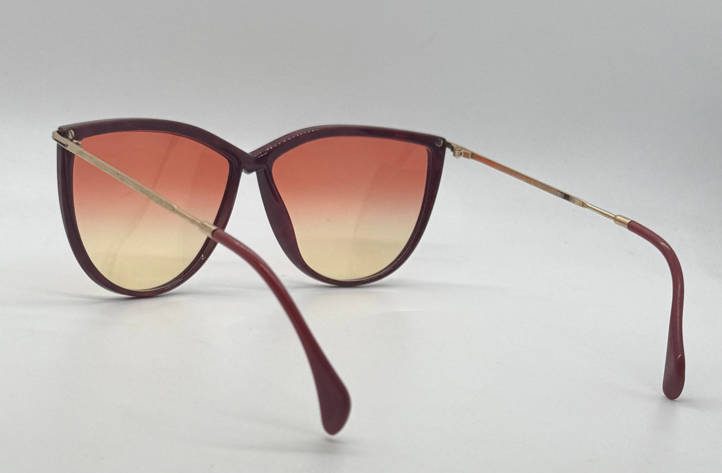 Silhouette SPX M 1703 C1349 Vintage CAT EYE Sunglasses w/New Red to Yellow Gradient Custom Lenses-60mm