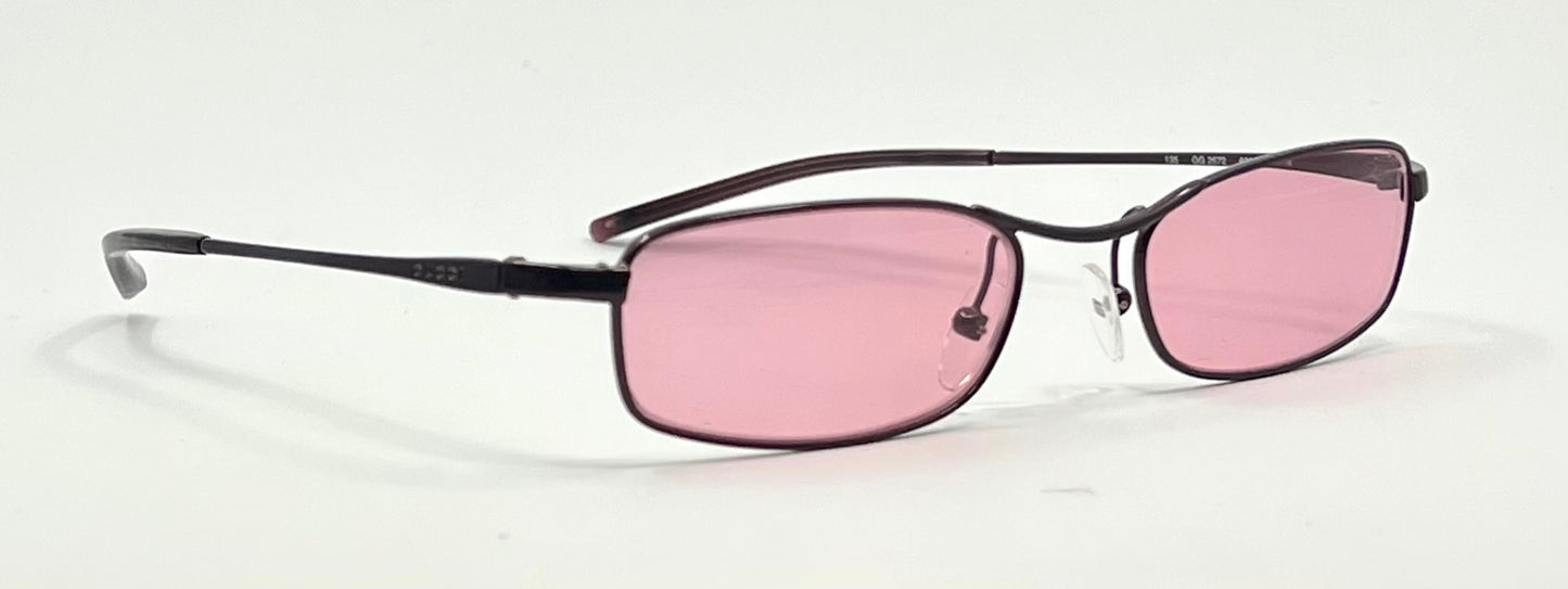 Gucci GG2672 625 Metallic Burgundy Y2K Vintage Sunglasses-New Custom Lenses
