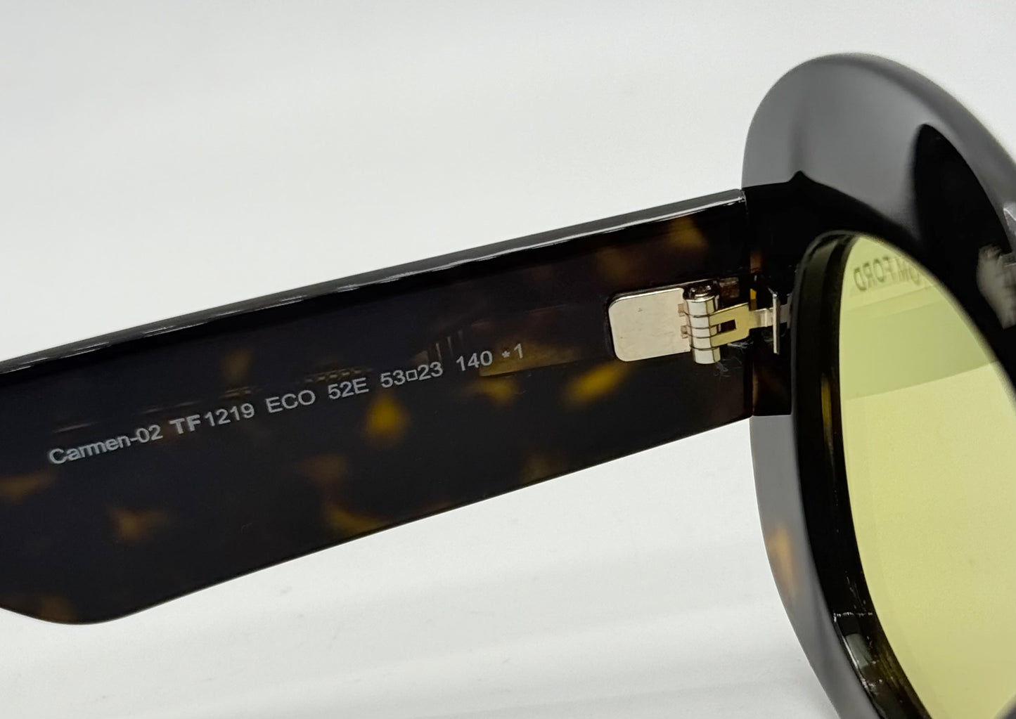 TOM FORD TF1219 CARMEN-02 52E Sunglasses – Yellow Lenses – Full Kit – Brand New