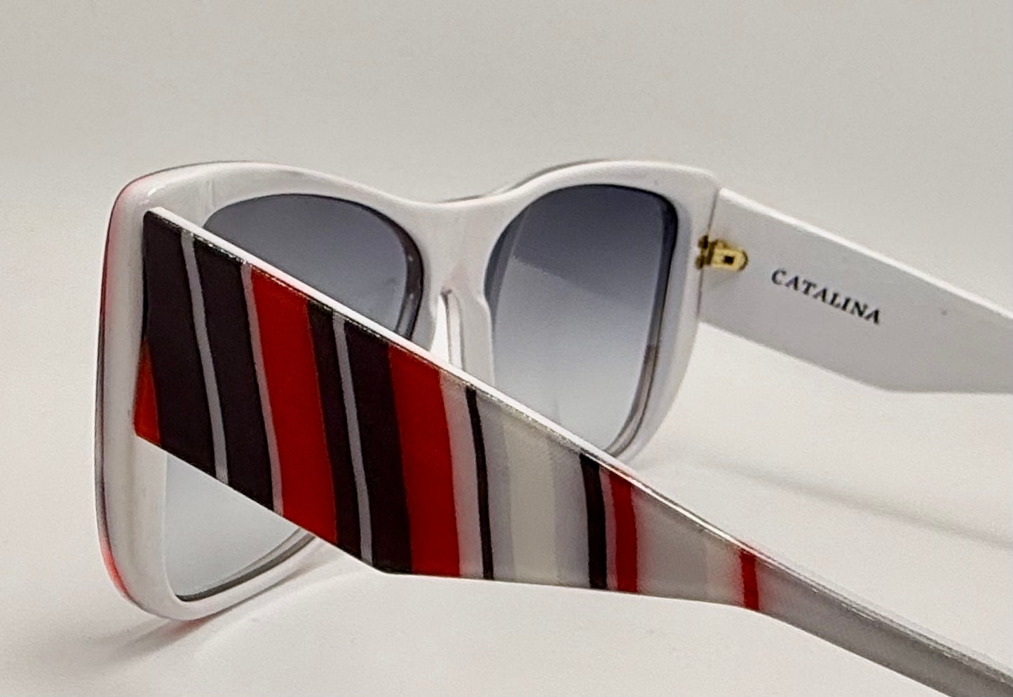 ULTRA CATALINA 4 Striped Sunglasses-Vintage 1980’s-with BRAND NEW “Berkos Designs” Lenses
