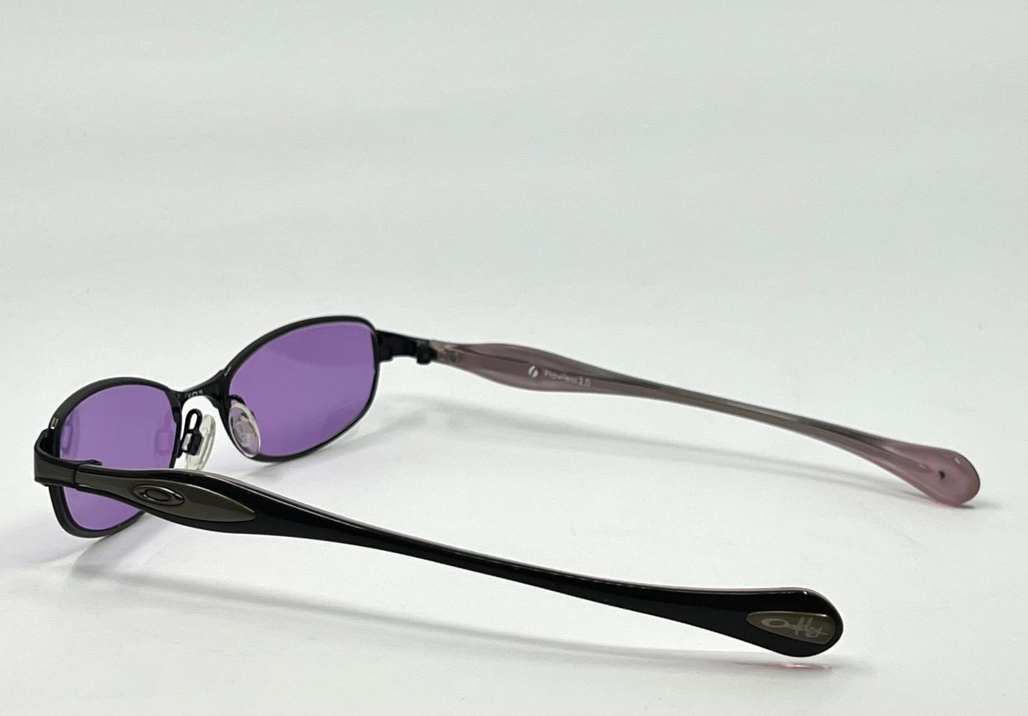 Oakley Flawless 2.0 Brushed Chrome Vintage Sunglasses w/New Solid Purple Custom Tinted Lenses