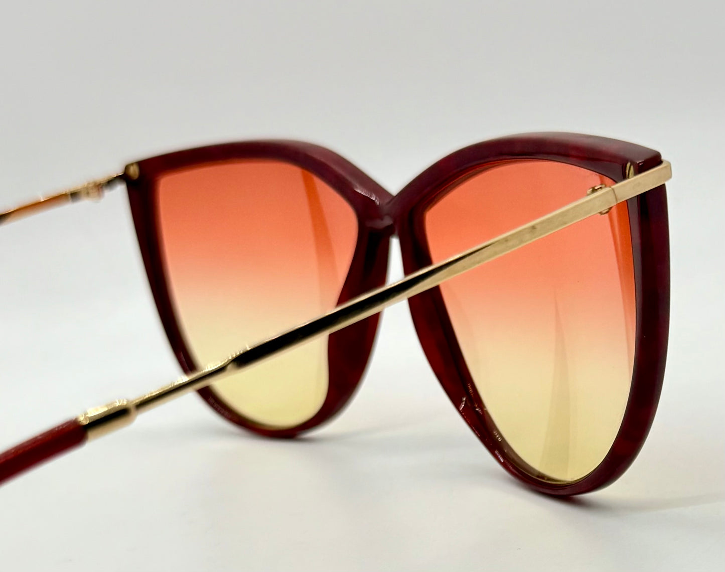 Silhouette SPX M 1703 C1349 Vintage CAT EYE Sunglasses w/New Red to Yellow Gradient Custom Lenses-60mm