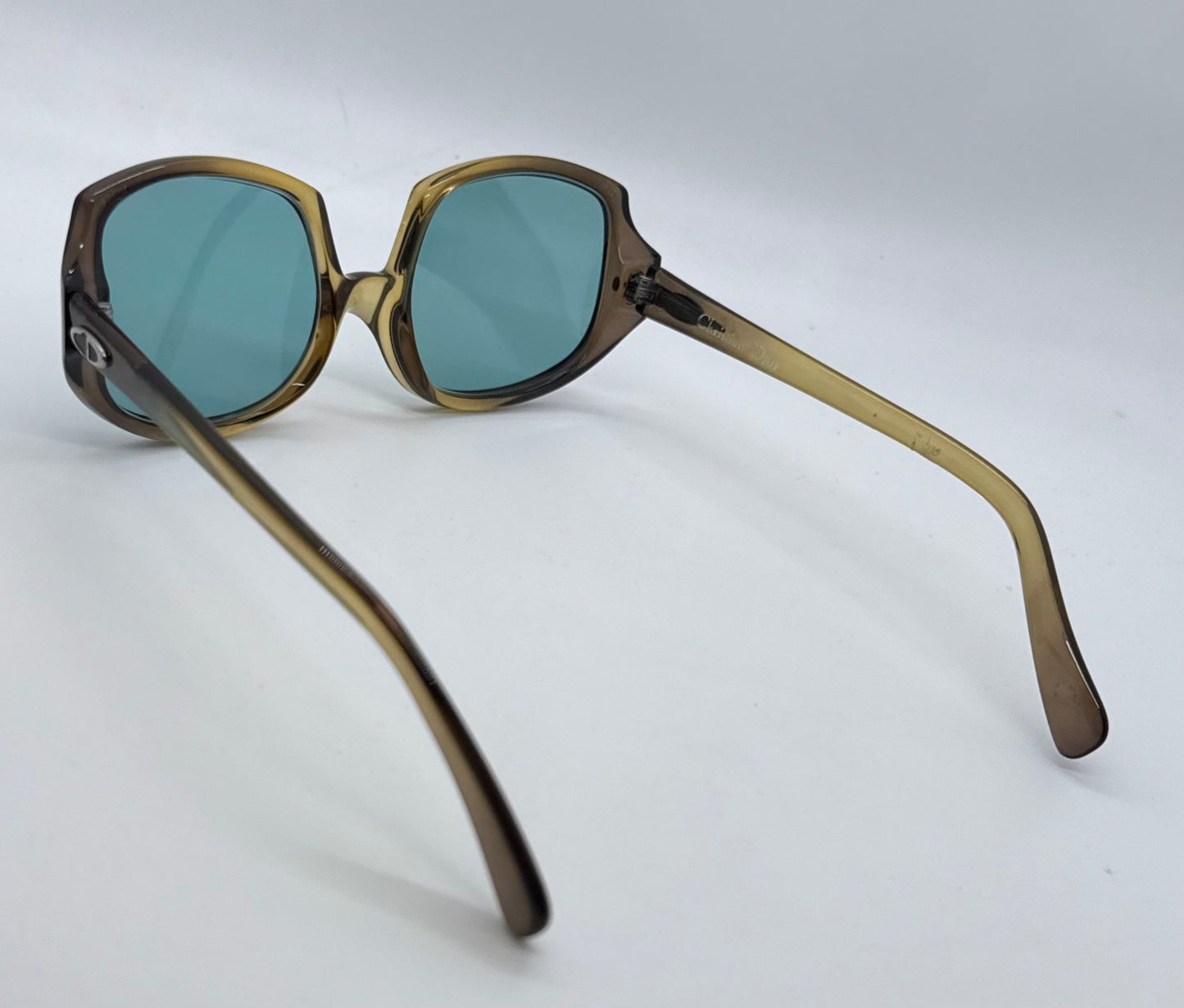 Christian Dior 644 Vintage 1970s Sunglasses w/New Aqua Solid Custom Lenses-NOS