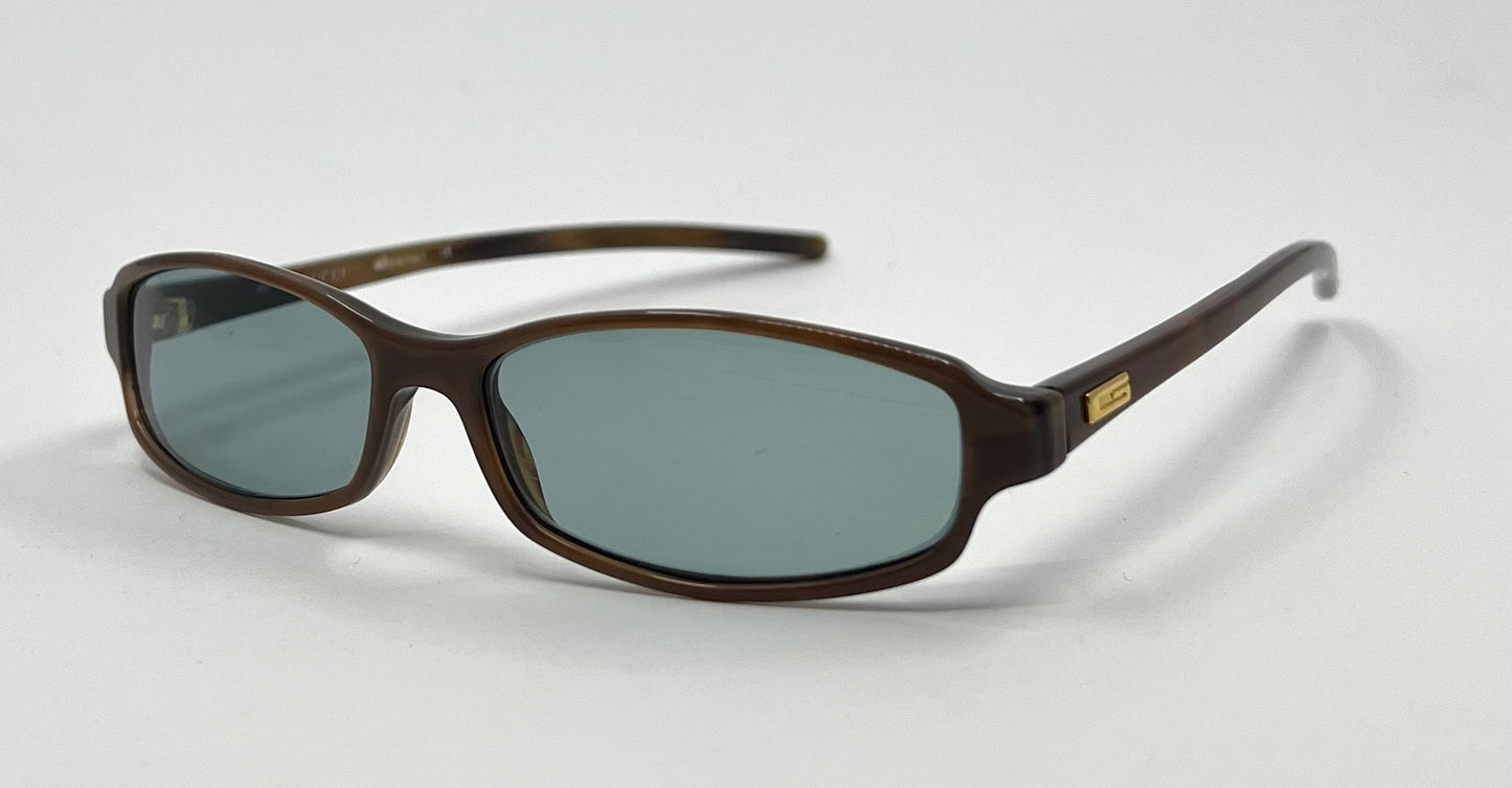 Gucci GG1473 5Y7 Y2K Vintage Sunglasses w/NewSolid Aquamarine Custom Lenses