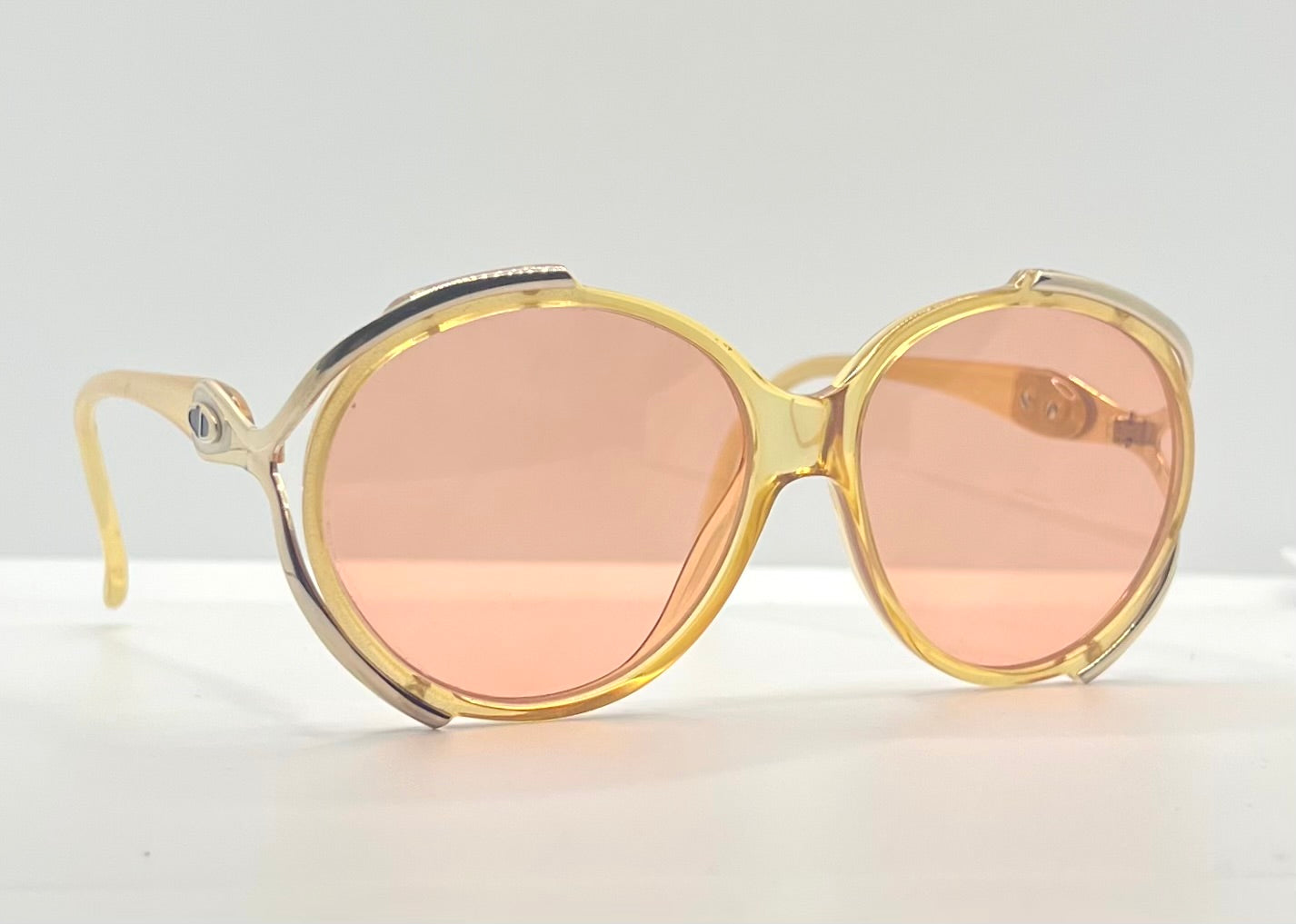 Vintage Christian Dior 2189 Sunglasses-Crystal Honey Optyl w/New, Custom Rose Lenses