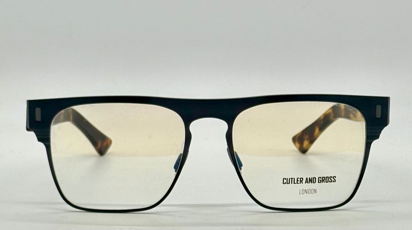Cutler and Gross CGOP1366-03-Matte Black/Tortoise-56mm-Handmade in Italy-Full Kit