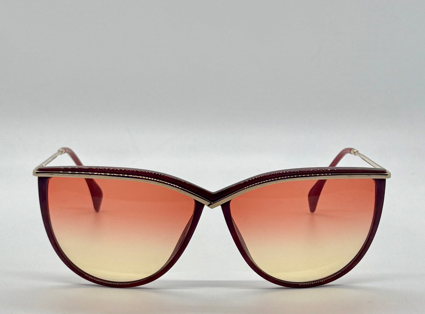 Silhouette SPX M 1703 C1349 Vintage CAT EYE Sunglasses w/New Red to Yellow Gradient Custom Lenses-60mm