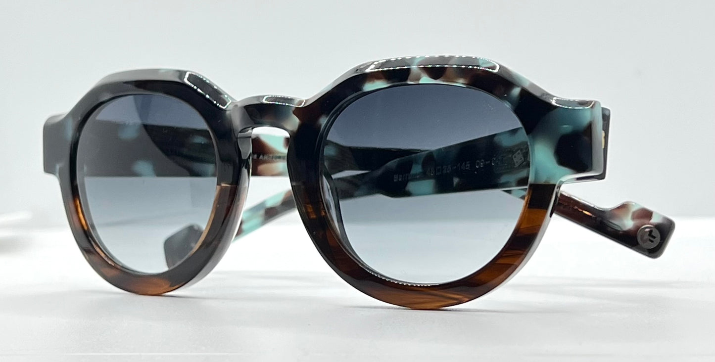Entourage of 7 “Serrano” 09-04 Sunglasses-Blue Granite/Tortoise-Handmade in Japan-New/Unworn-Full Kit