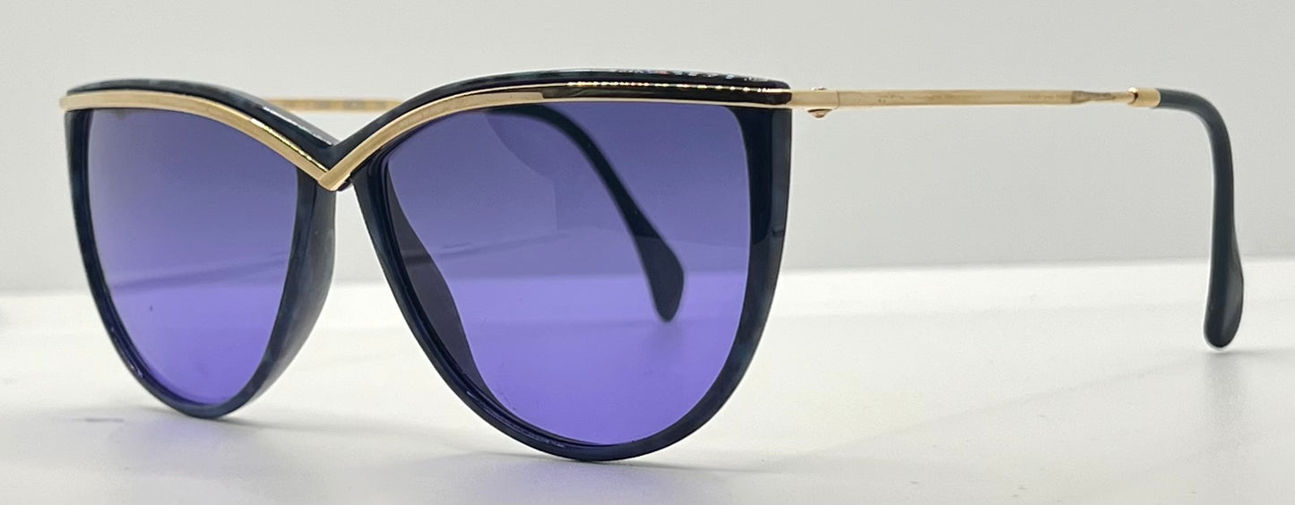 Silhouette M 1703 SPX Cat Eye Vintage Sunglasses w/New Solid Purple Custom Lenses-58mm-Austria