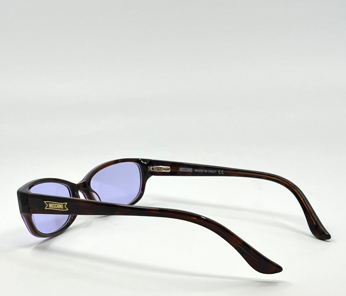 Moschino MO096-04 Vintage Sunglasses w/New Solid Purple Custom Tinted Lenses-Full Kit-Italy