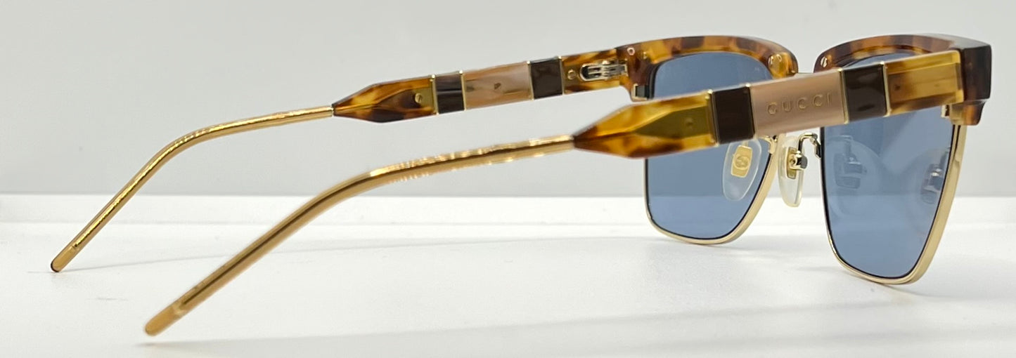 Gucci GG0603S-005 Deadstock Havana/Gold Square Sunglasses — Full Kit, Collector’s Piece