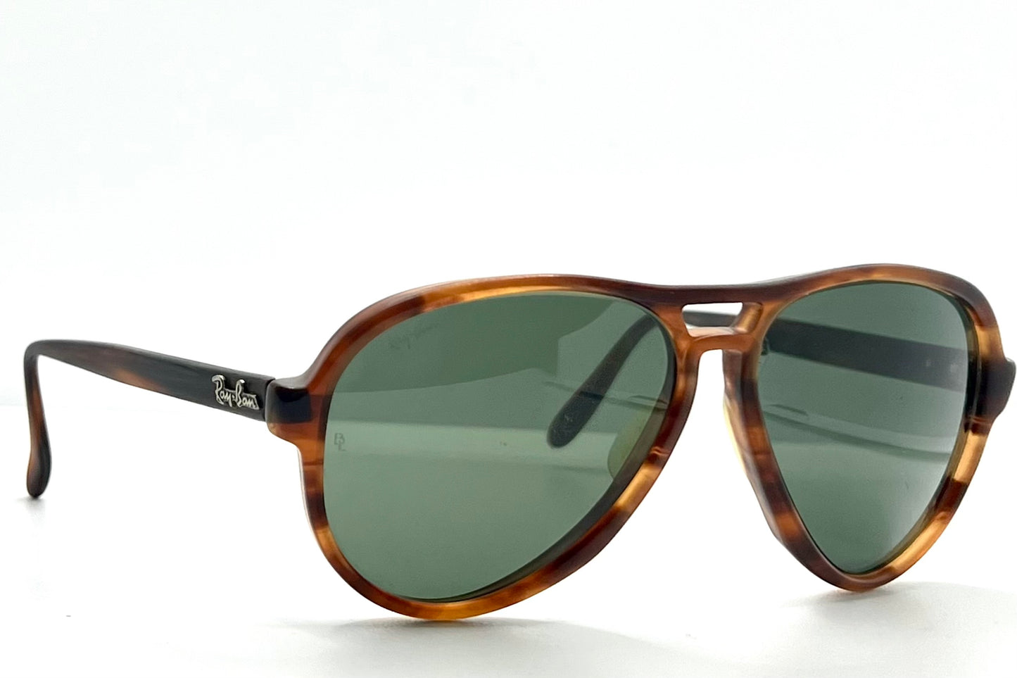 B&L Ray-Ban Vagabond Vintage Sunglasses 58mm-Tortoise Aviator-Etched B&L Lenses