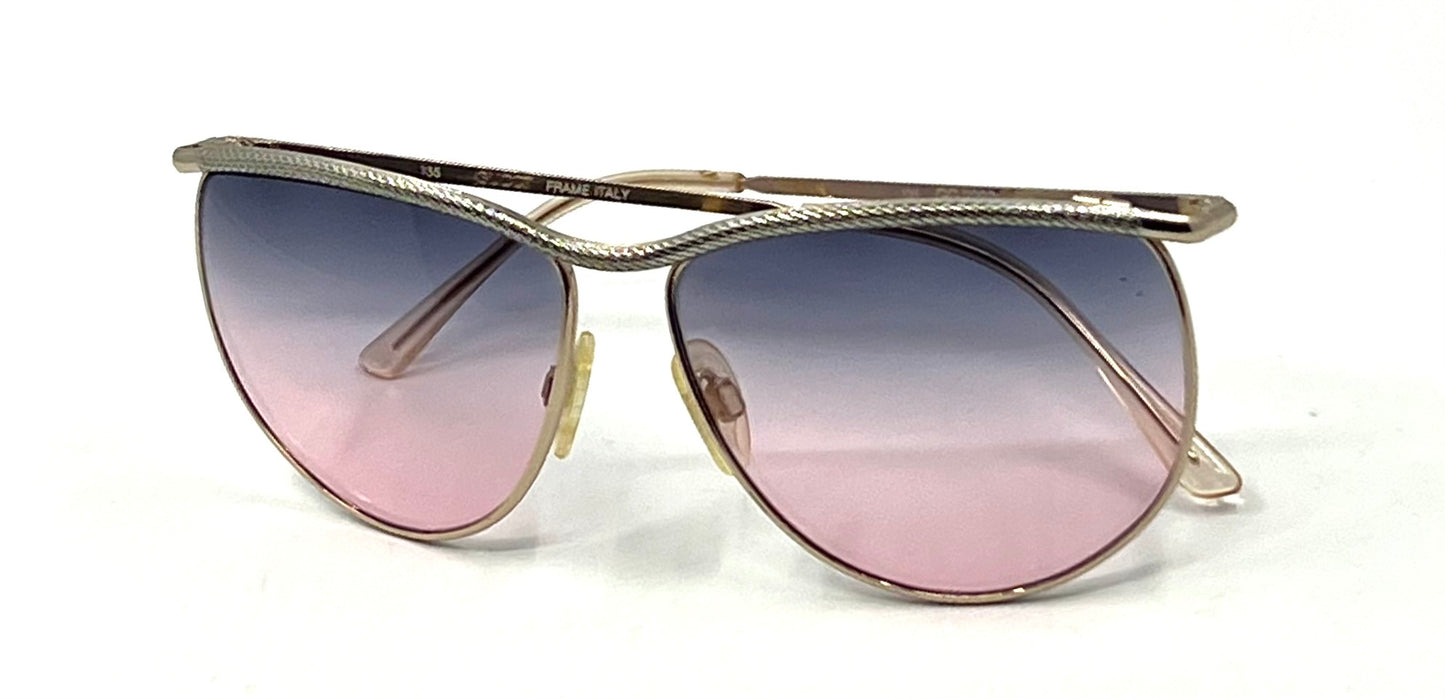 Gucci GG2232 95N-Vintage Silver Sunglasses-New Blue/Rose CustomLenses