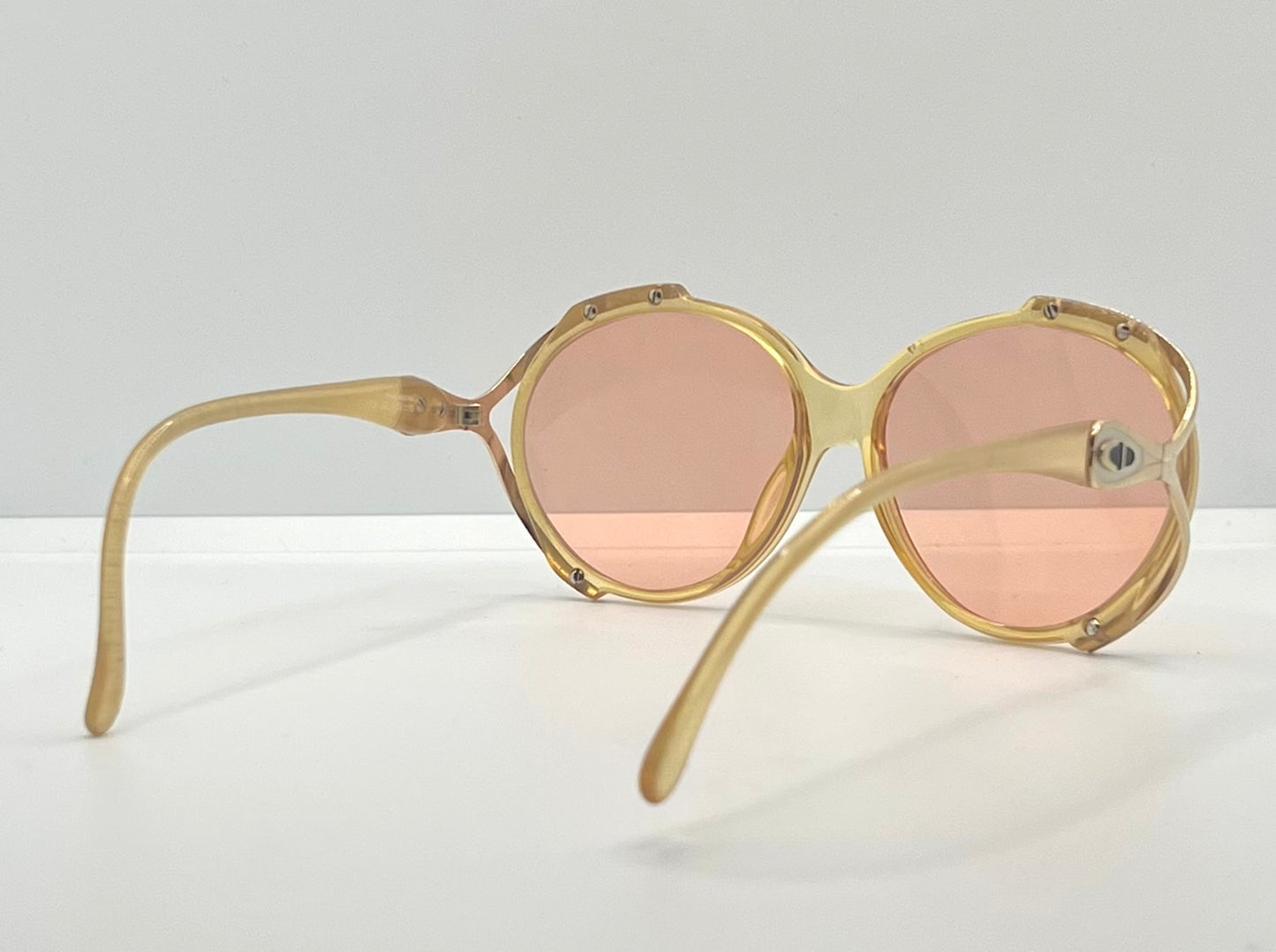 Vintage Christian Dior 2189 Sunglasses-Crystal Honey Optyl w/New, Custom Rose Lenses