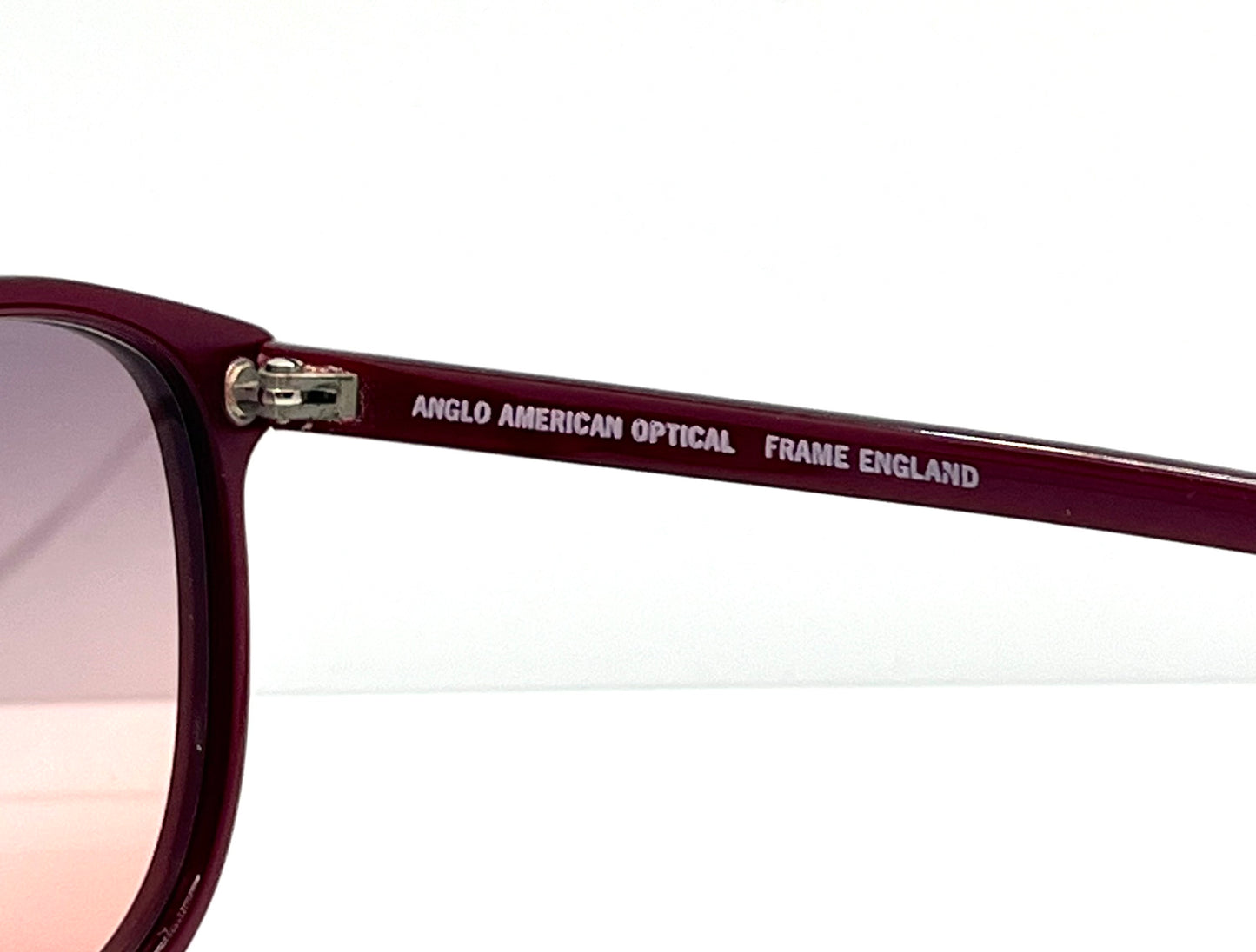 Anglo American Optical MOD.150 Vintage Sunglasses w/New, Custom Rose Fade Lenses-England