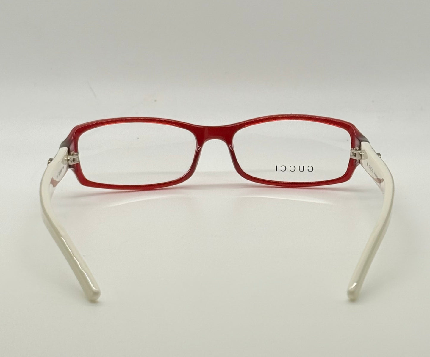 Gucci Gg 2568 Pr6 Red & Ivory Rectangular Eyeglasses-Vintage|Deadstock-Italy