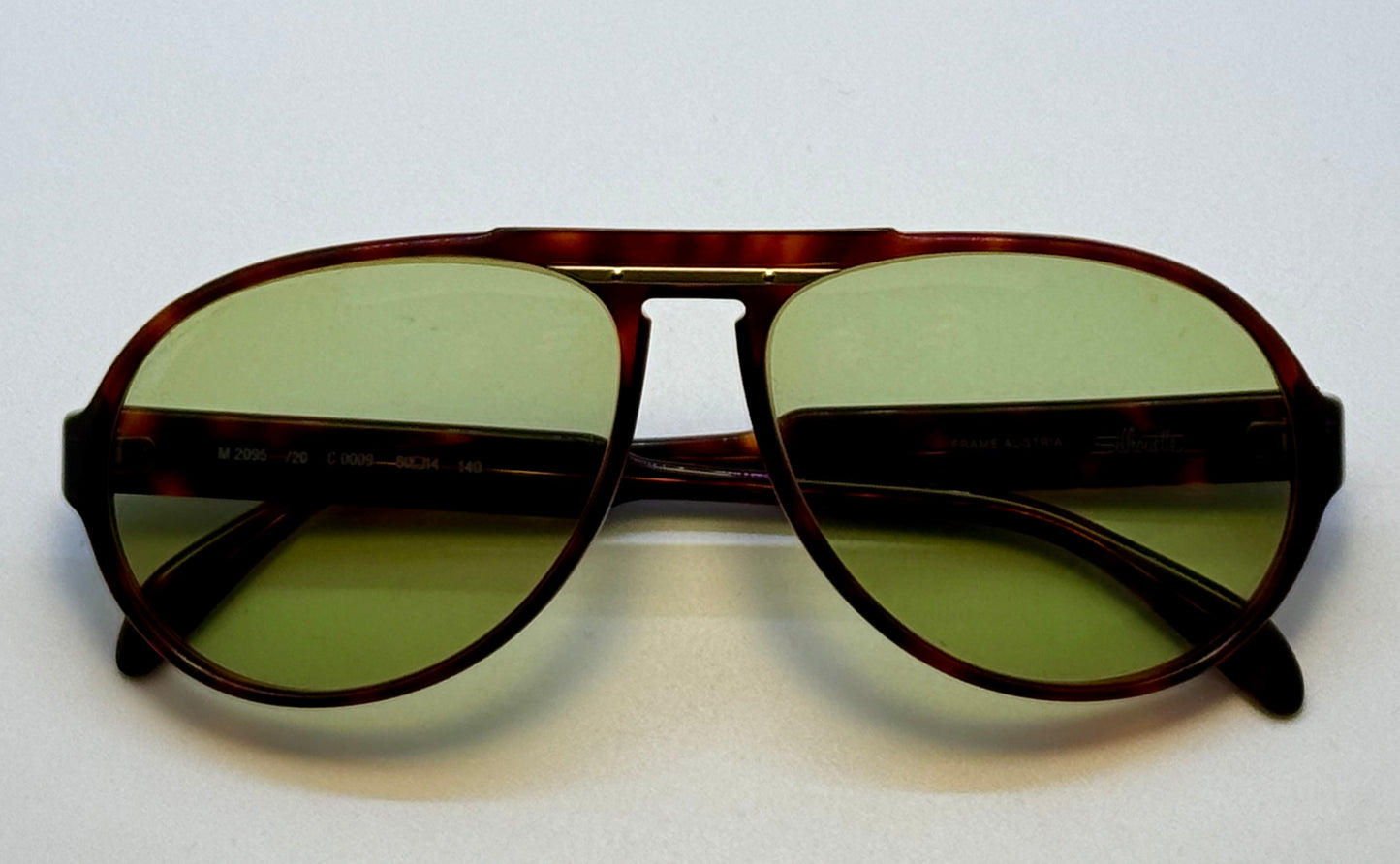 Vintage Silhouette M2095 Keyhole Aviator-Tortoise Acetate & Custom Olive Drift Lenses