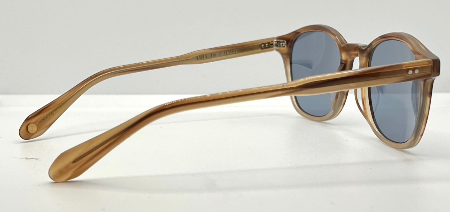 Garrett Leight Riley BTF Sunglasses w/New Pacific Blue Custom Lenses-Full Kit-Unworn-48mm