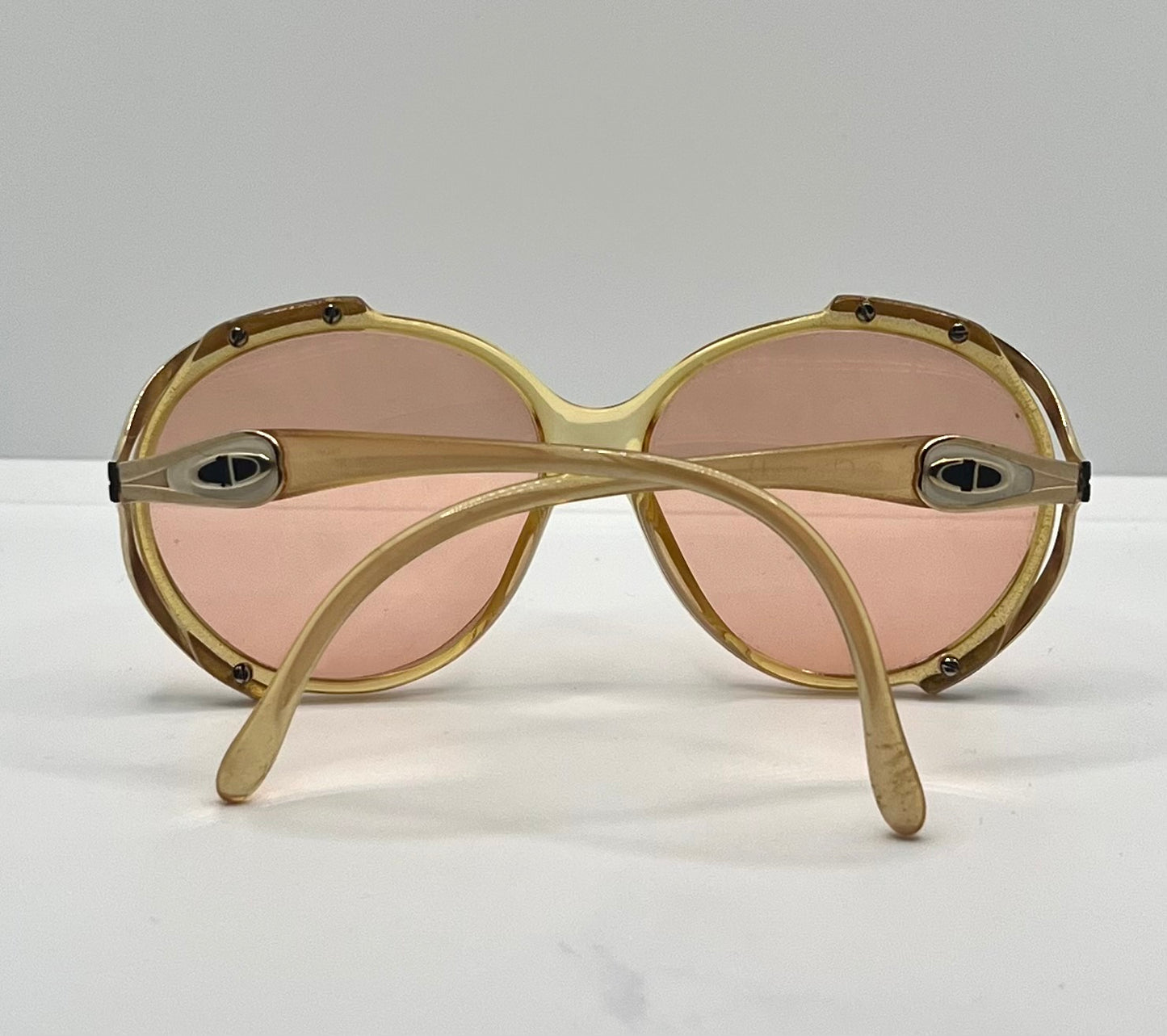 Vintage Christian Dior 2189 Sunglasses-Crystal Honey Optyl w/New, Custom Rose Lenses
