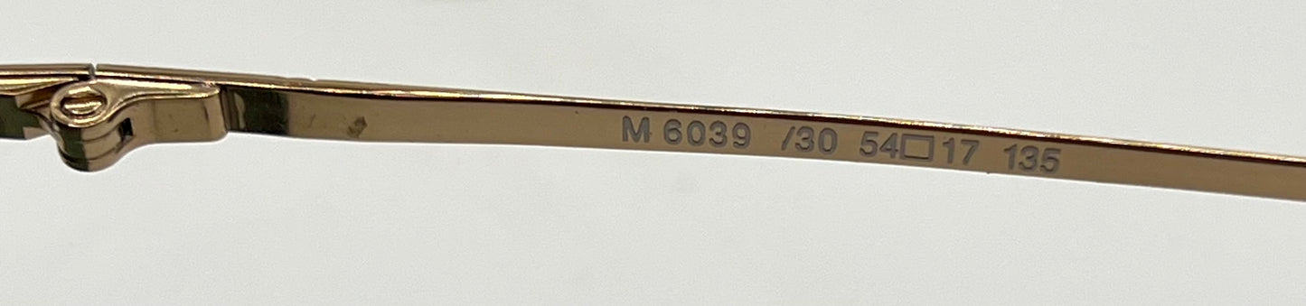 Silhouette M6039 VINTAGE Sunglasses-Gold/Red w/New Green Custom Lenses-54mm