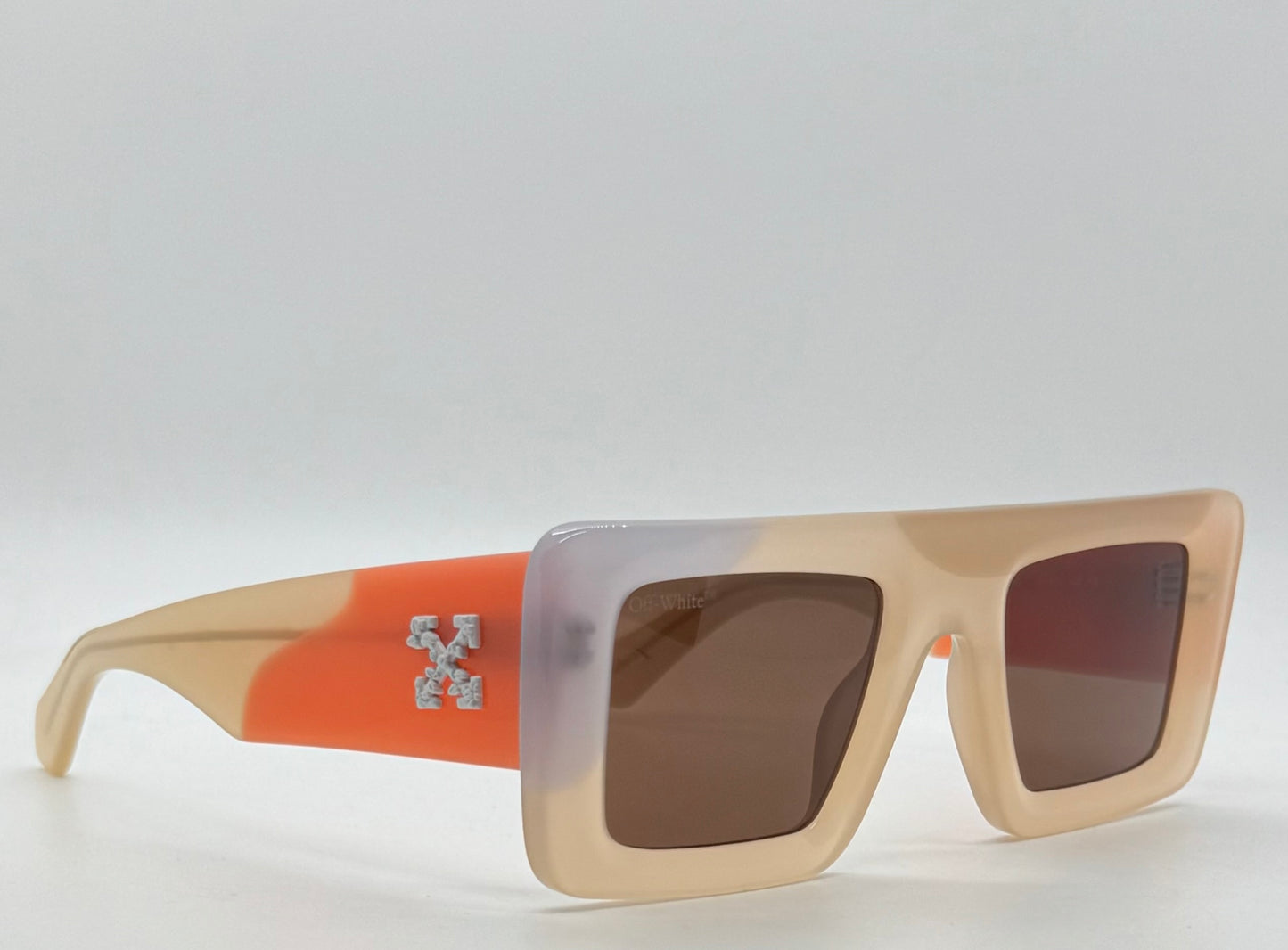 Off-White OERI069 Beige/Orange Sunglasses-50mm-New/Unworn-Full Kit –Italy