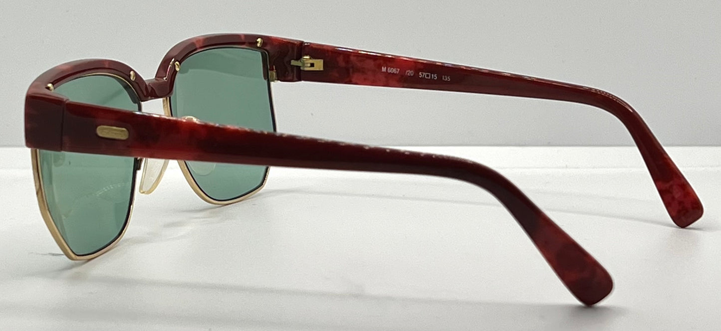 Silhouette M6067 V6053 VINTAGE Sunglasses-Red Tortoise w/New Green Custom Lenses