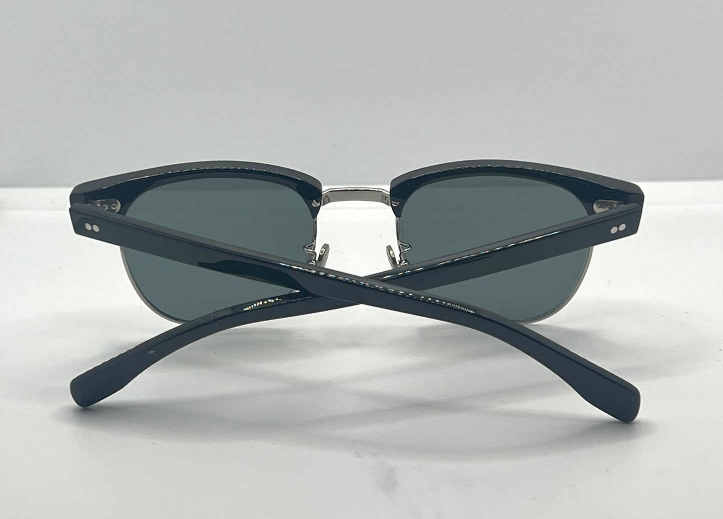 Vintage DEADSTOCK Fine Arts Optical Clubmaster Sunglasses – San Francisco – Custom Solid Grey Lenses
