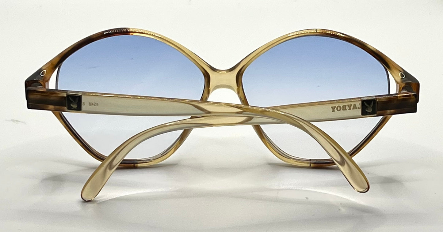 Playboy 4548 80 Vintage Sunglasses w/New Sky Blue Gradient Custom Day/Night Tinted Lenses-56mm
