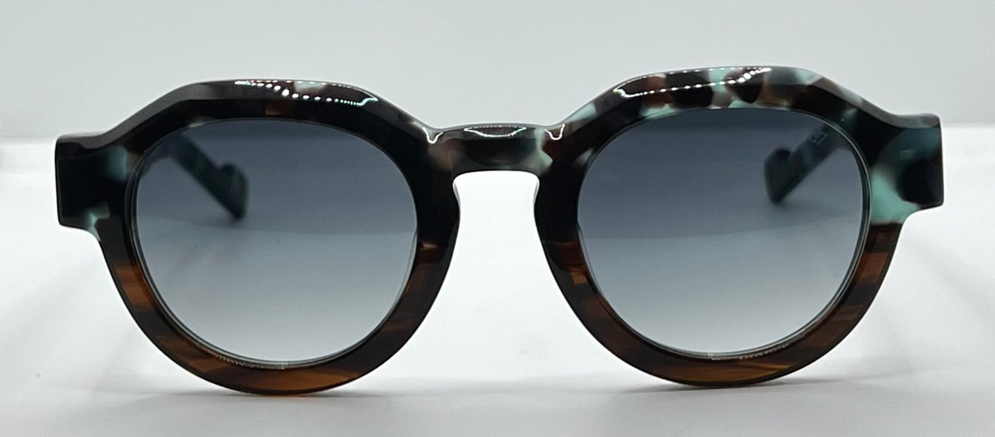 Entourage of 7 “Serrano” 09-04 Sunglasses-Blue Granite/Tortoise-Handmade in Japan-New/Unworn-Full Kit