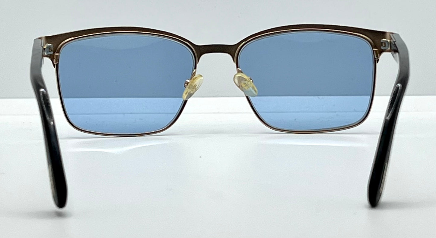 Tom Ford TF5323 002 Black/Gold Sunglasses w/New Blue Custom Lenses-New/Unworn-Full Kit