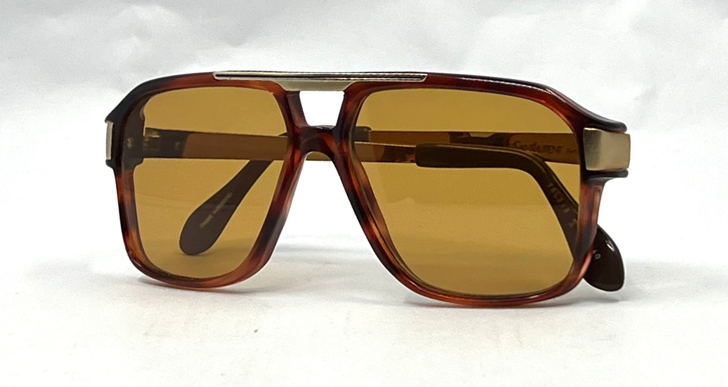 Yves Saint Laurent YSL 345 II VINTAGE Sunglasses-New Golden Ember Custom Lenses-Unworn
