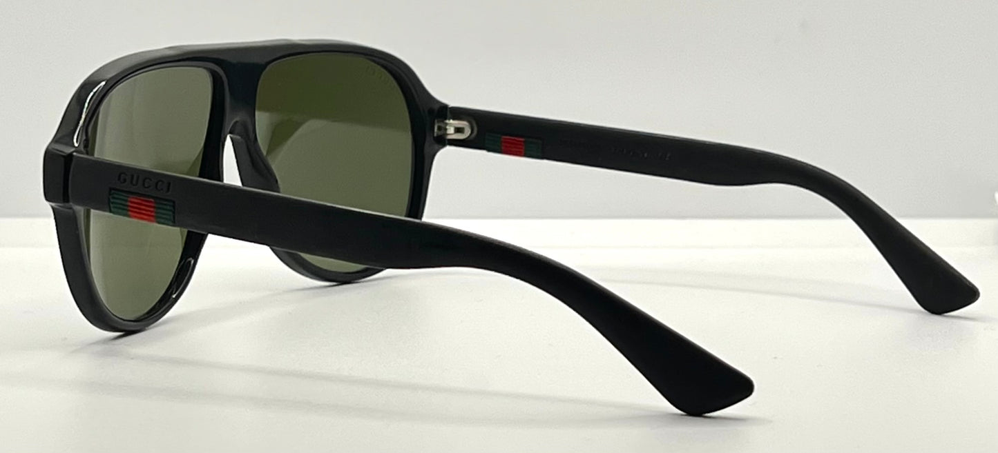 GUCCI Web Ribbon Oversized Aviator Sunglasses – Deadstock – Full Kit – Made in Italy