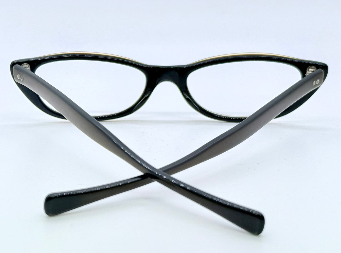 Vintage American Optical Cat-Eye Glasses-1950s/1960s Black & Brown Acetate Frame