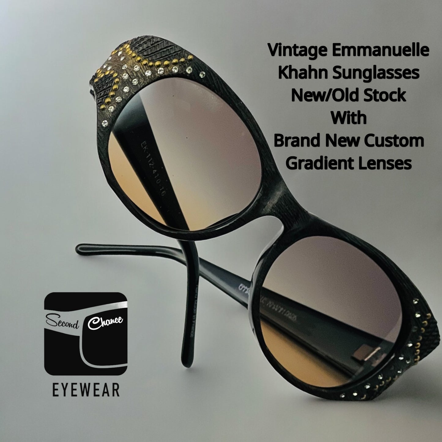 Vintage Emmanuelle Kahnh SUNGLASSES WITH BRAND NEW CUSTOM-GRADIENT Berko’s Designs Lenses