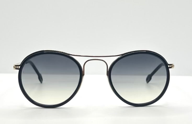 ODETTE LUNETTES “Dalton II” C301-Gold Sunglasses-Made in France-Gradient Grey Lenses-48mm-New