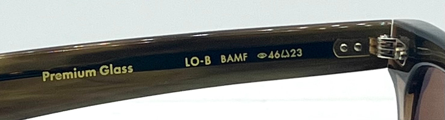 Garrett Leight LO-B BAMF 46-23 Premium Glass Sunglasses-Brown Fade – Full Kit-New