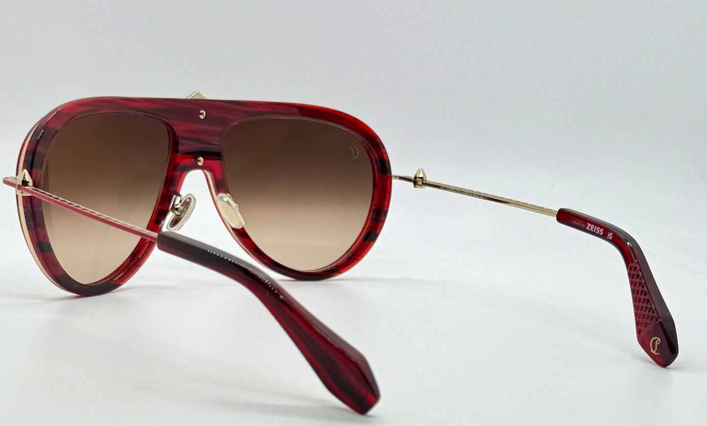 Christian Louboutin Sunglasses-LB0004 68F Red/Gold-61mm-Zeiss Lenses-New/Unworn-Italy