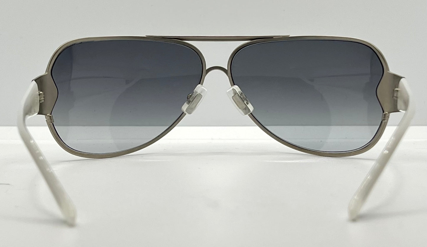 MIU MIU SMU55G 1AP-5D1 Oversized Shield Sunglasses-White Temples-68mm-Full Kit-New/Unworn